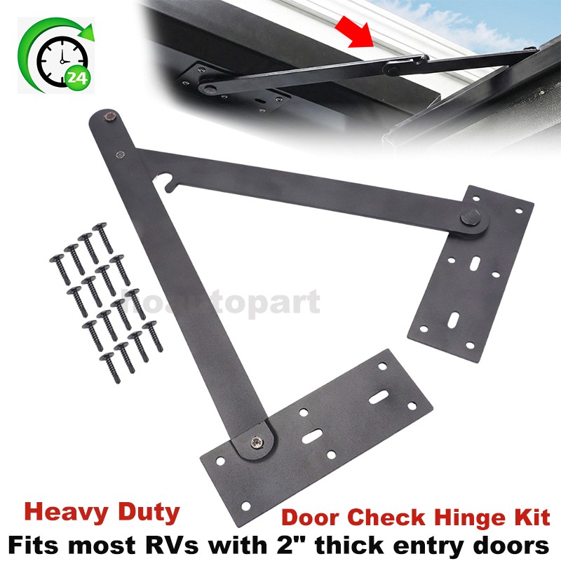 Door Check Hinge - Door Catch Stop For RV Camper, Trailer Entry Doors 2" Thick