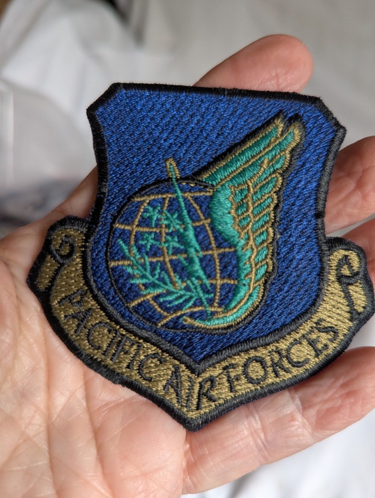 USAF Pacific Air Forces Major Command 1990's embroidered patch 3" long