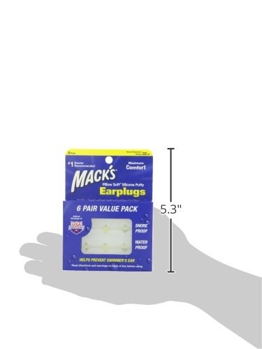 2 Pack Macks Pillow Soft Silicone Earplugs Value Pack 6 Count Each