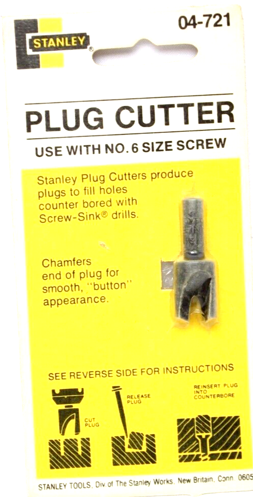 Vintage / STANLEY 04-721 PLUG CUTTER #6