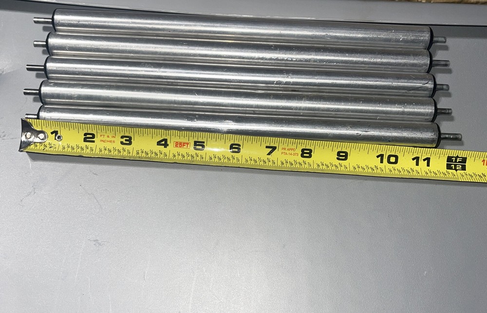 Pack of 4Conveyor Rollers 3/4” Diameter Galvanized Steel 11” Between Frame