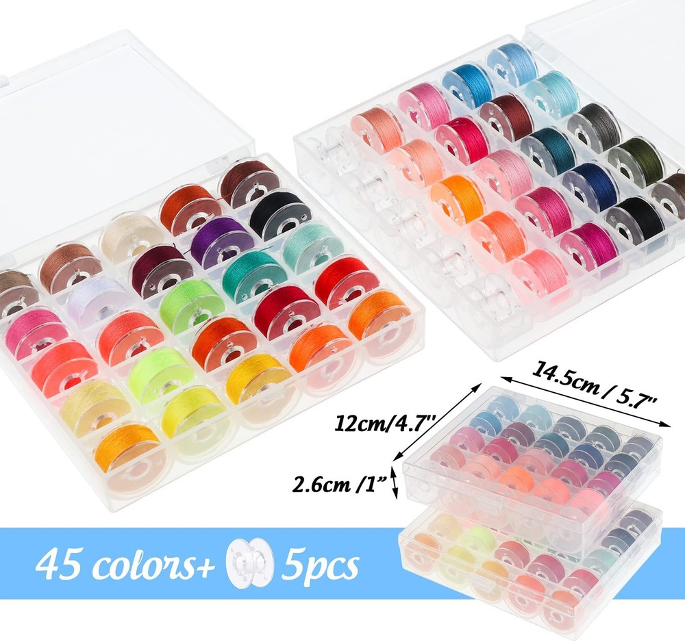 95Pcs Bobbins Sewing Thread Kits, 400 Yards Per Polyester Thread Spools with ...