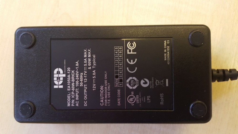 60w 12v power supply, brick, ideal for industrial computing