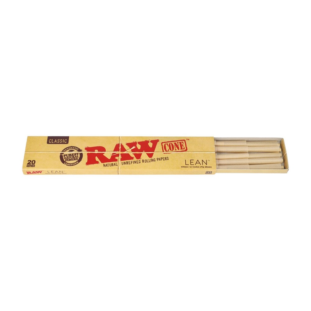 RAW Classic Lean Cones - 12 Packs Full Box 20 Cones Per Pack