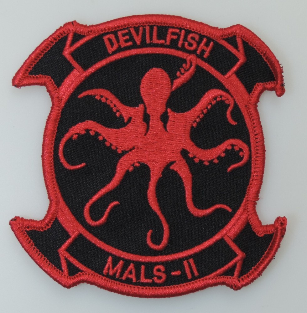 Marine Corps Patch: MALS-II DEVILFISH with Hook Closure