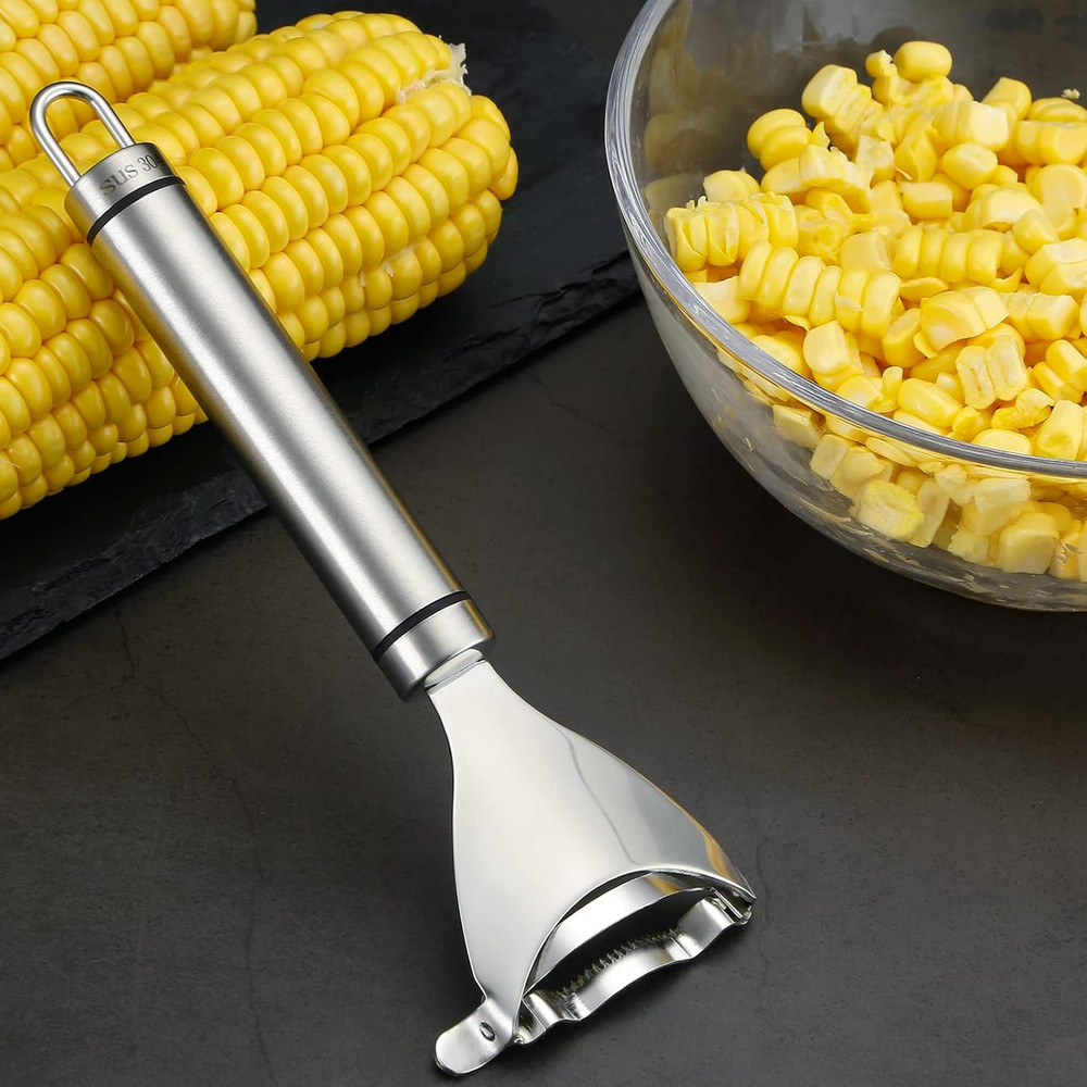 Corn Peeler Stainless Stee Corn Cob Stripper Tool Corn Thresher from the Cob, Re