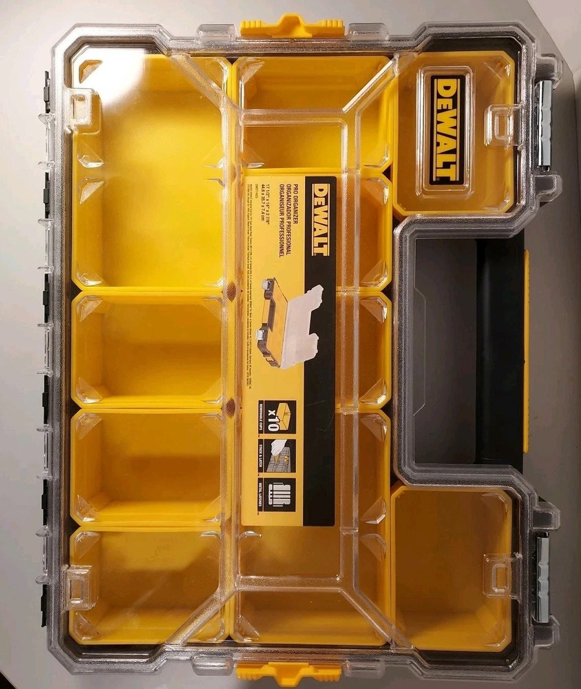 DEWALT DWST14925 10-Compartment PRO SMALL PARTS ORGANIZER STACKABLE TOOL BOX