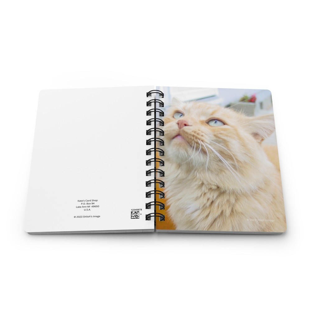 Orange Tabby Cat Spiral Bound Journal