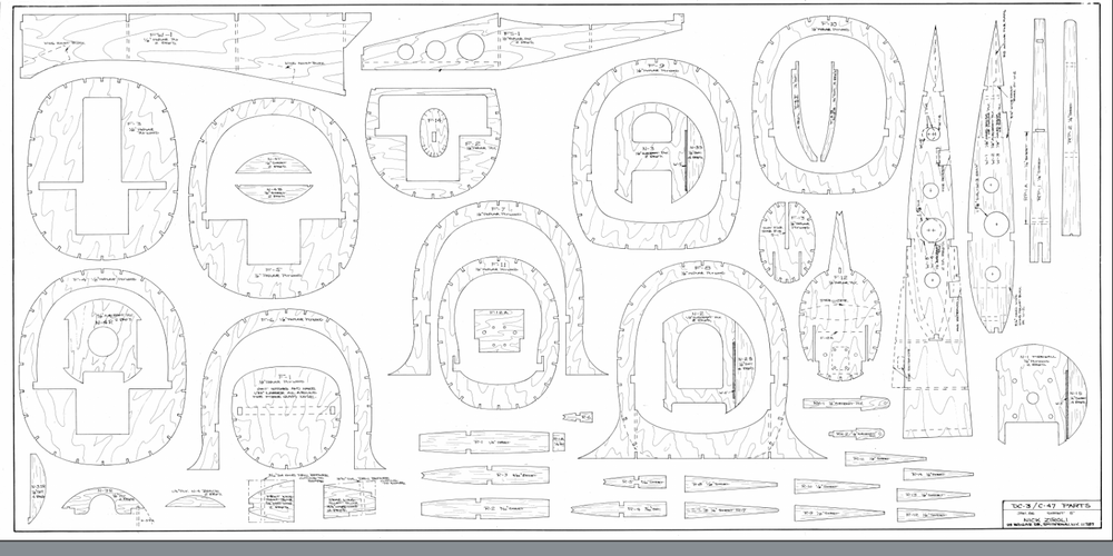 Douglas DC-3 140" Giant Scale RC Model Printed Plans Rolled or Folded