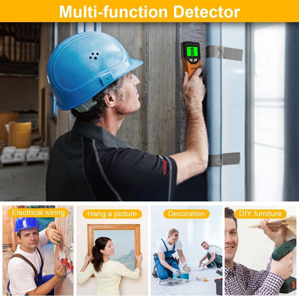 Battery Powered Wall Stud Finder with High Sensitivity and Backlit Display