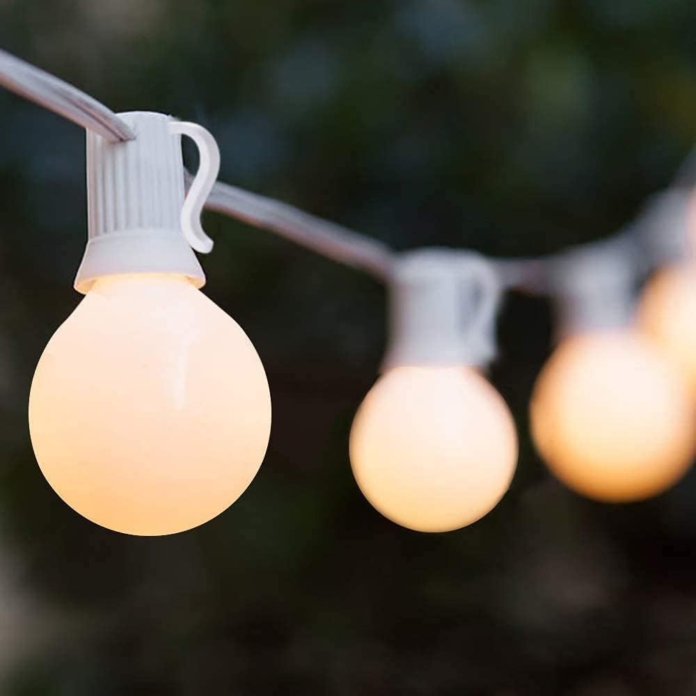 50FT G40 Globe String Lights Outdoor Patio String Lights W/ 53 Edison Globe