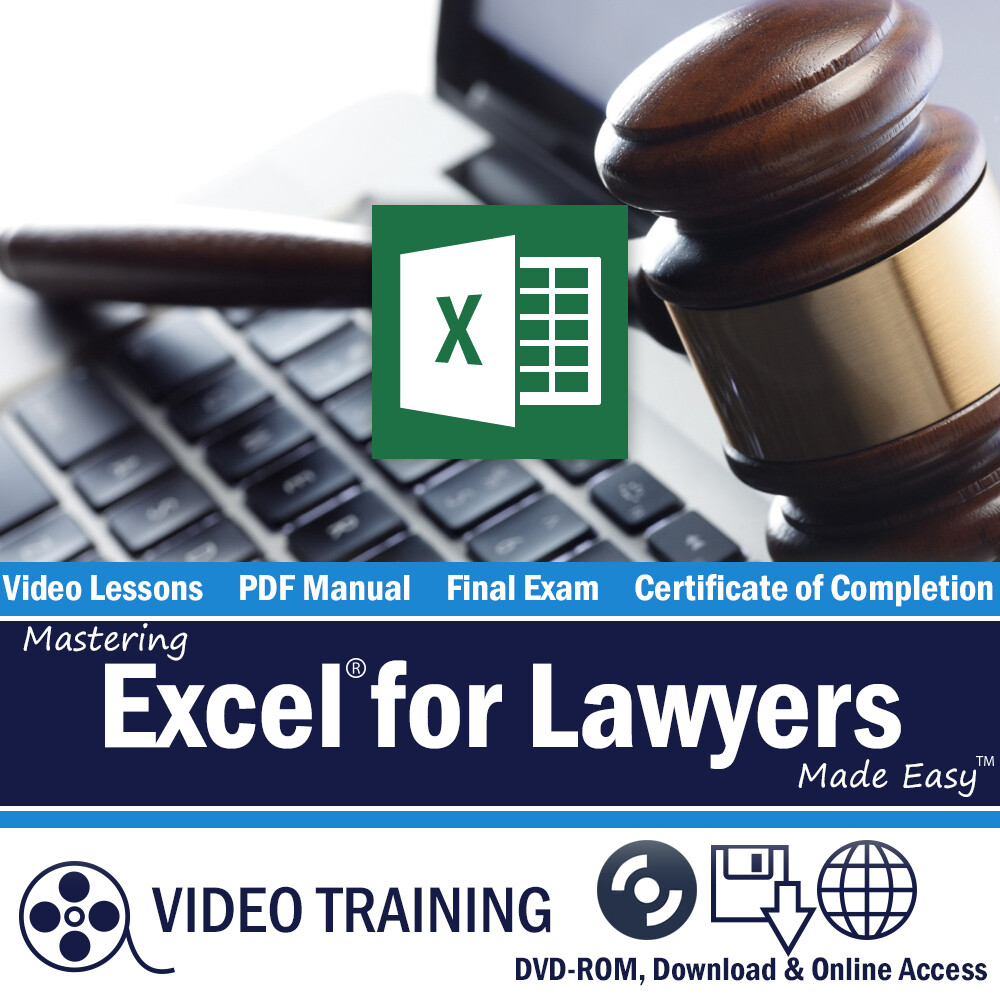 Learn Microsoft EXCEL FOR ATTORNEYS & LAW FIRMS 2013 Training DVD-ROM Tutorial