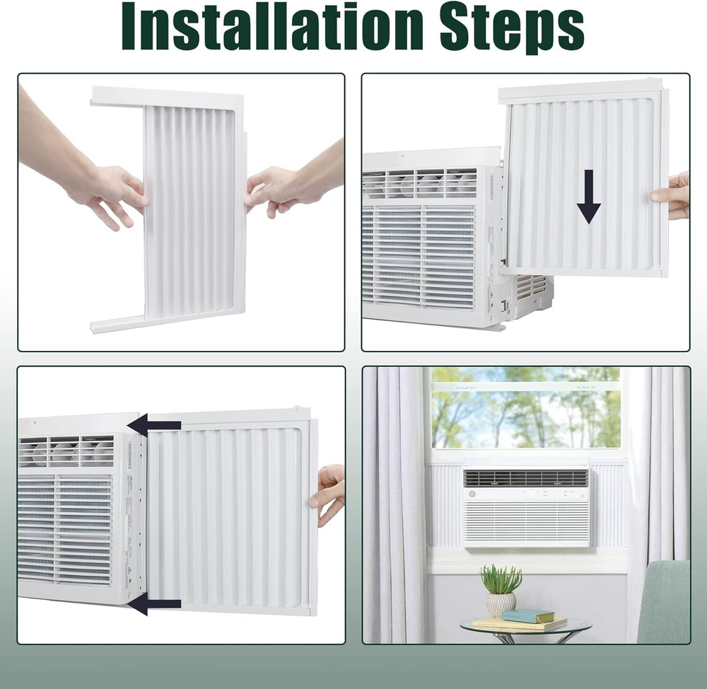 Window Air Conditioner Side Panels with Frame, Adjustable Insulation AC Side Pan