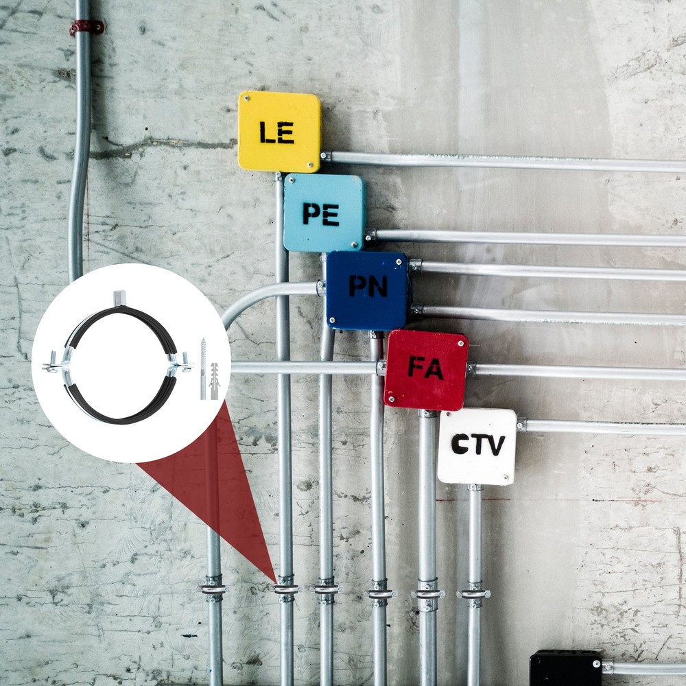 2 Pcs Adjustable Pipe Bracket Clamp, 5"(127mm) Wall Ceiling Mount Support