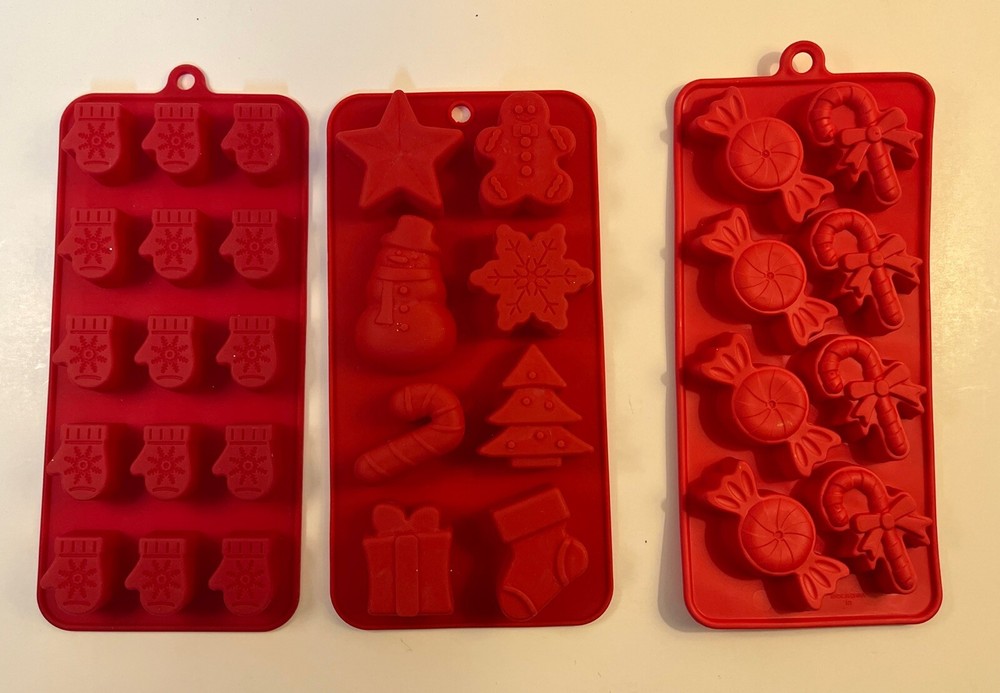 Three Detailed Christmas Silicone Molds