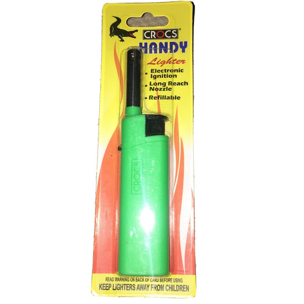 Crocs Handy Lighter Electronic Ignition Long Reach Nozzle Refillable