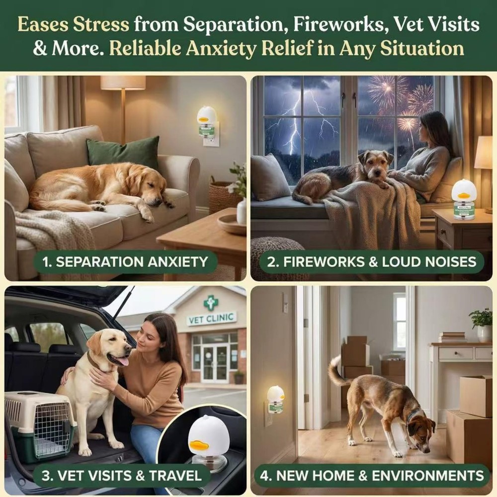 8-in-1 Calming Diffuser for Dog – Pheromone-Based Dog Anxiety Relief, 2 Plug-...