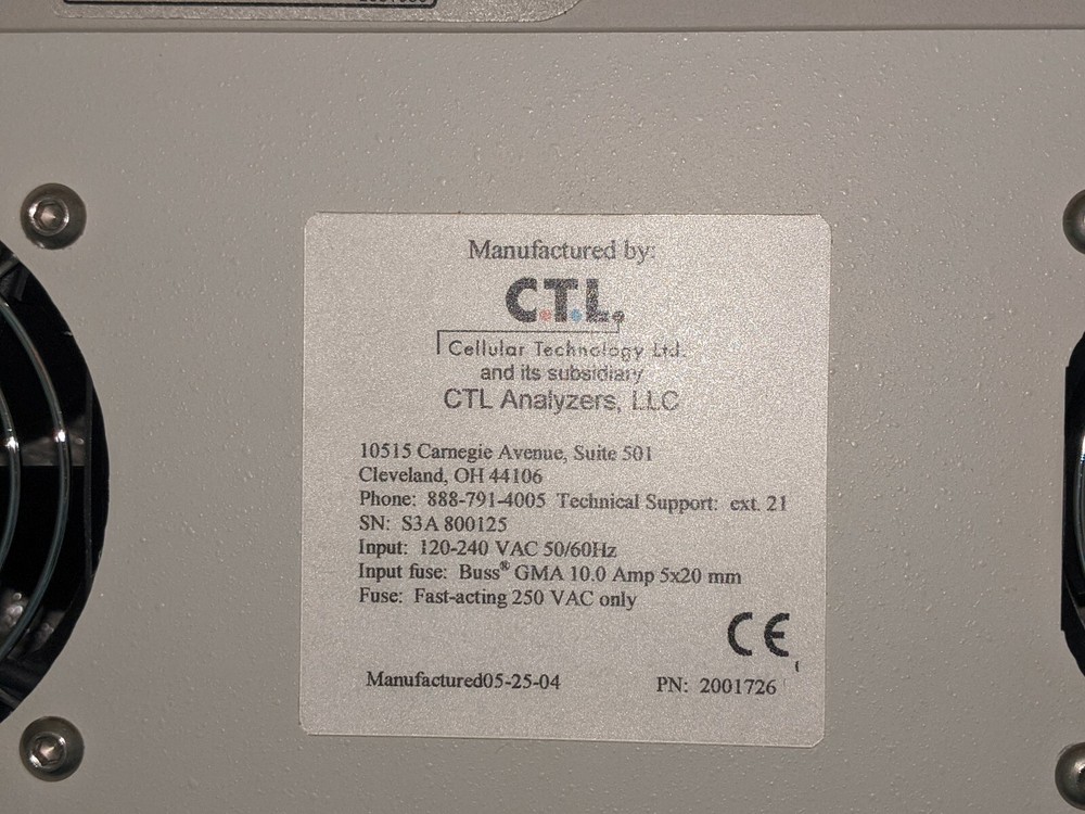 Cellular Technologies CTL Immunospot S3 Blood Cell Analyzer 2001726 W/O PASSWORD