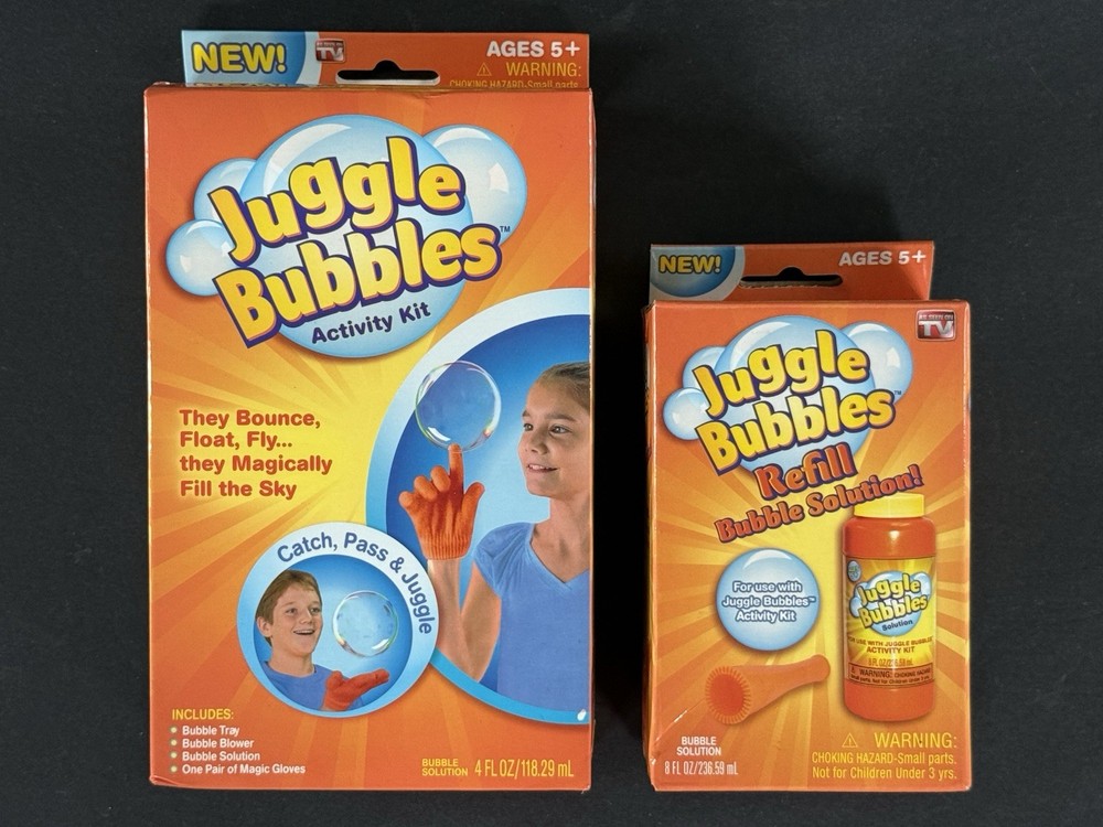 JUGGLE BUBBLES Activity Kit Catch w/ REFILL - KIDS BUBBLES SUMMER + REFILL *NEW