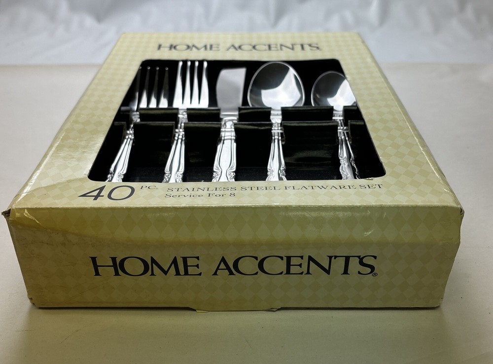Home Accents 40pc Stainless Steel Flatware Set