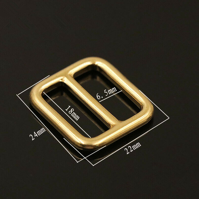 6pcs Solid Brass Slider Tri-Glide Square Adjust Buckle Shoulder Strap Webbing