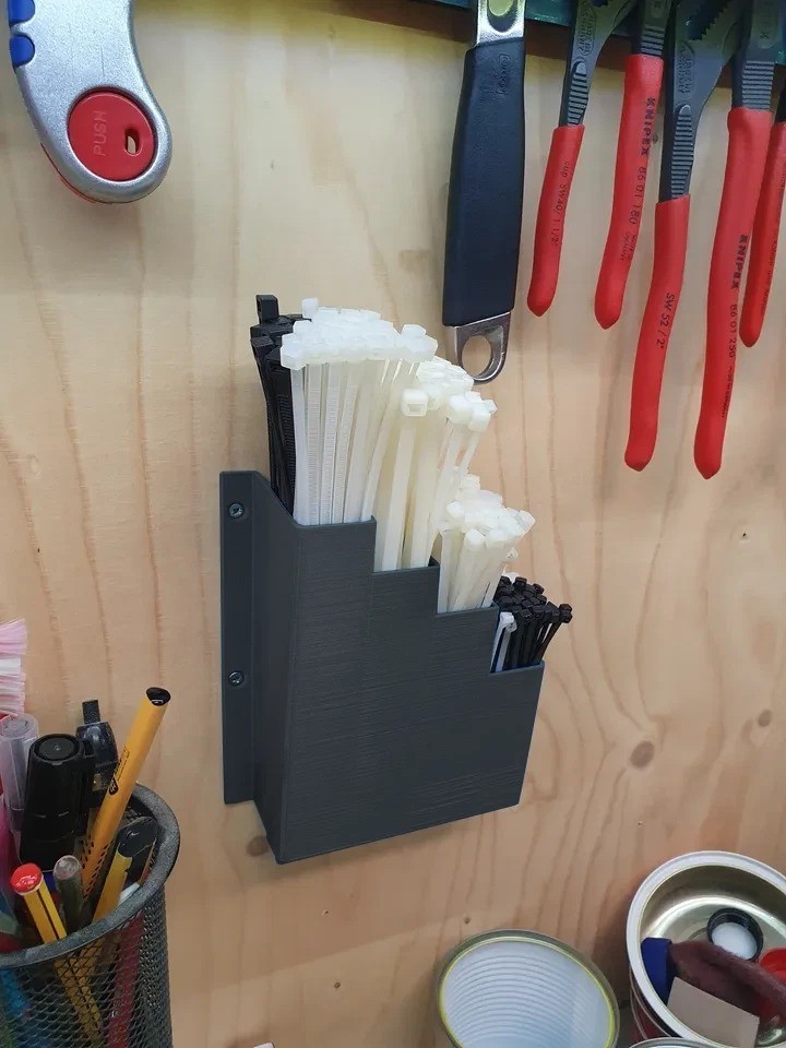 Large Black Cable Tie Holder Zip Tie Storage Rack Wall Mount Organizer