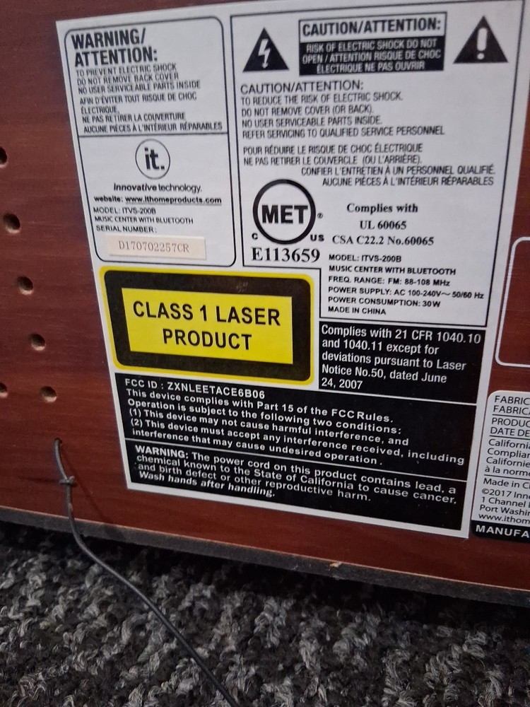 Interactive Technologies Record Player, Compact Disc, Radio and Cassette Player