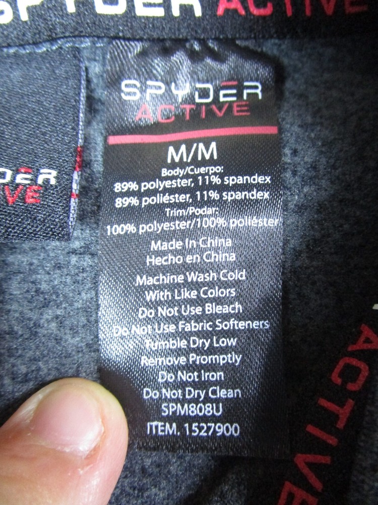 Spyder Sweater Mens Medium 1/4 Zip Gray Long Sleeve Pullover Mock Sweatshirt