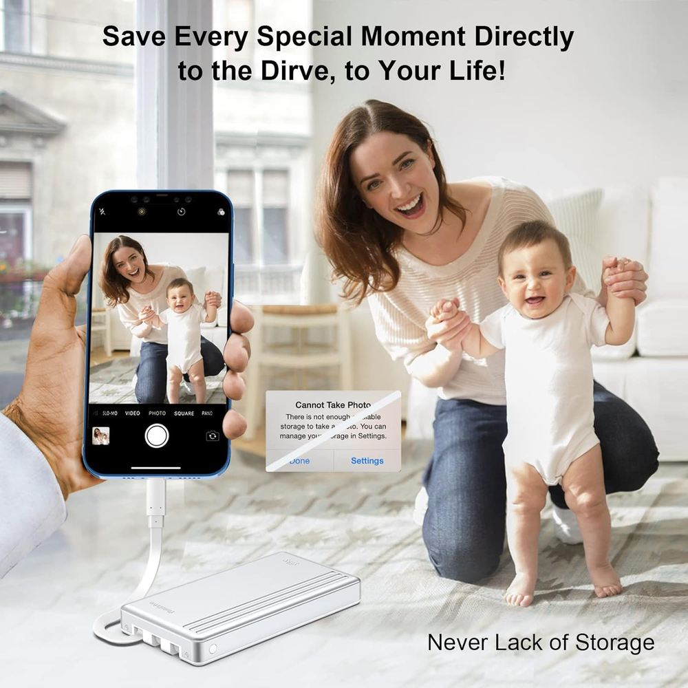 Mfi Certified 2TB External Hard Drive for Iphone Ipad Macbook Computer,Portable