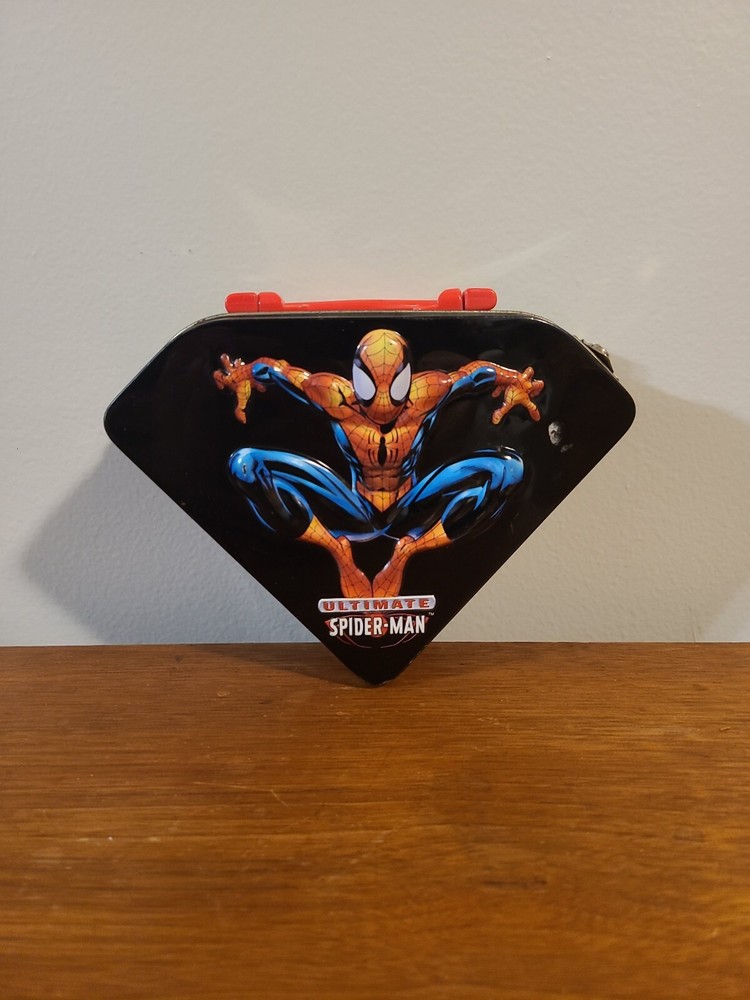 Ultimate Spider-Man Mini Tin Box Black/Red/Blue with Latch - Double Sided