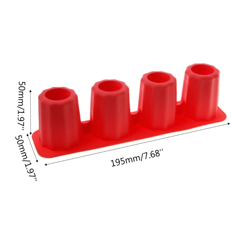Practical Silicone 4-Cup Shaped Ice Cube Shot Wine Glass Freeze Mold Maker Tool