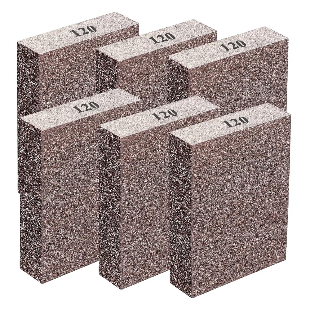 Eco-Friendly 6 Pack 120 Grit Reusable Sanding Sponges for Home & Workshop