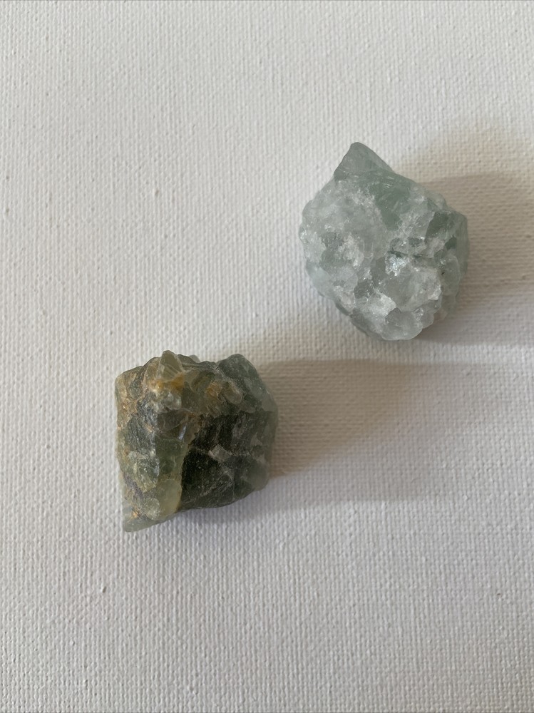 Rough Fluorite Crystal Stone One Piece Medium Green
