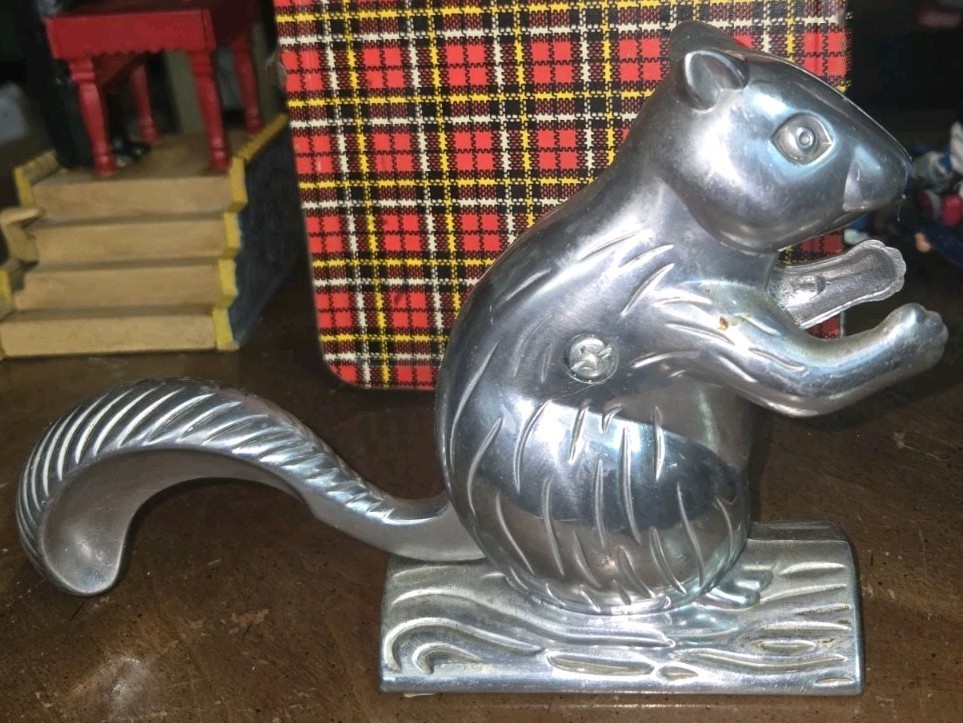 Vintage Cast Aluminum Squirrel Figurine Nutcracker