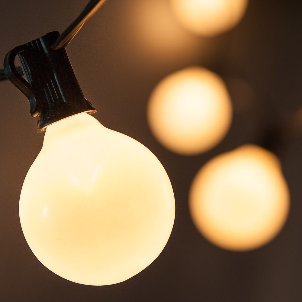 10'-50' Black Patio Light Socket Stringer, 12" Spacing, E17 Sockets, 8A, SPT1