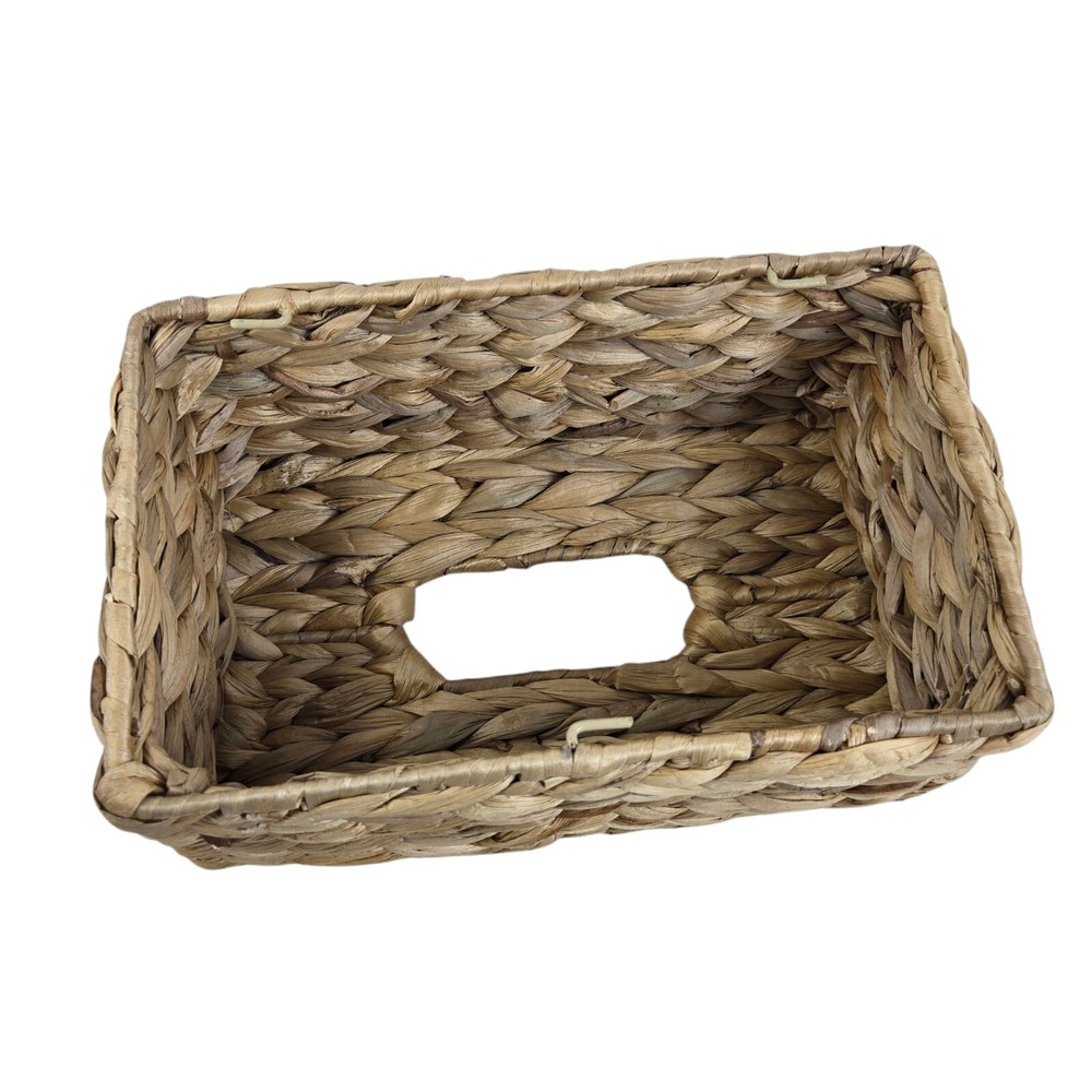 Decorative Natural Woven Seagrass Tissue Box Rectangular Cover Boho Beach Cottag