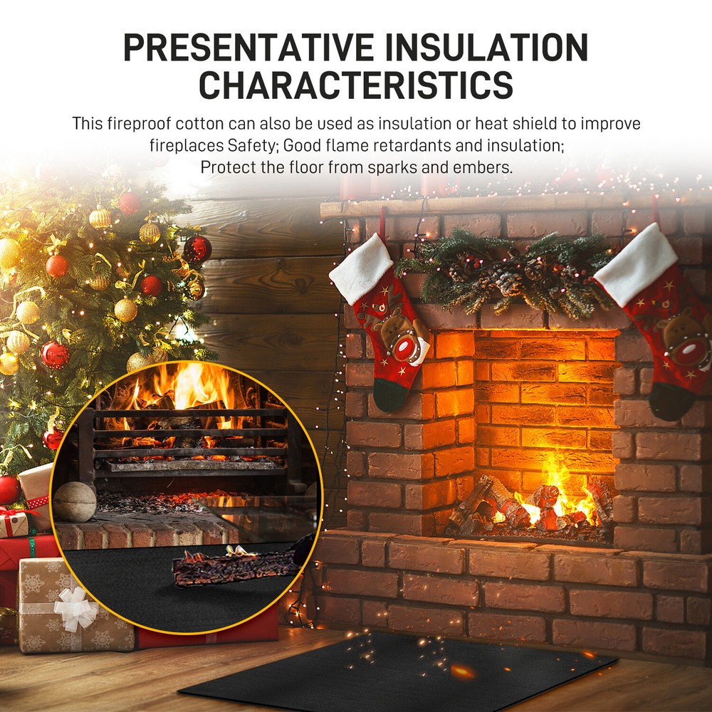 Square Fire Pit Mat, Grilling Fireproof Pad High Temperature-Resistant 40inch