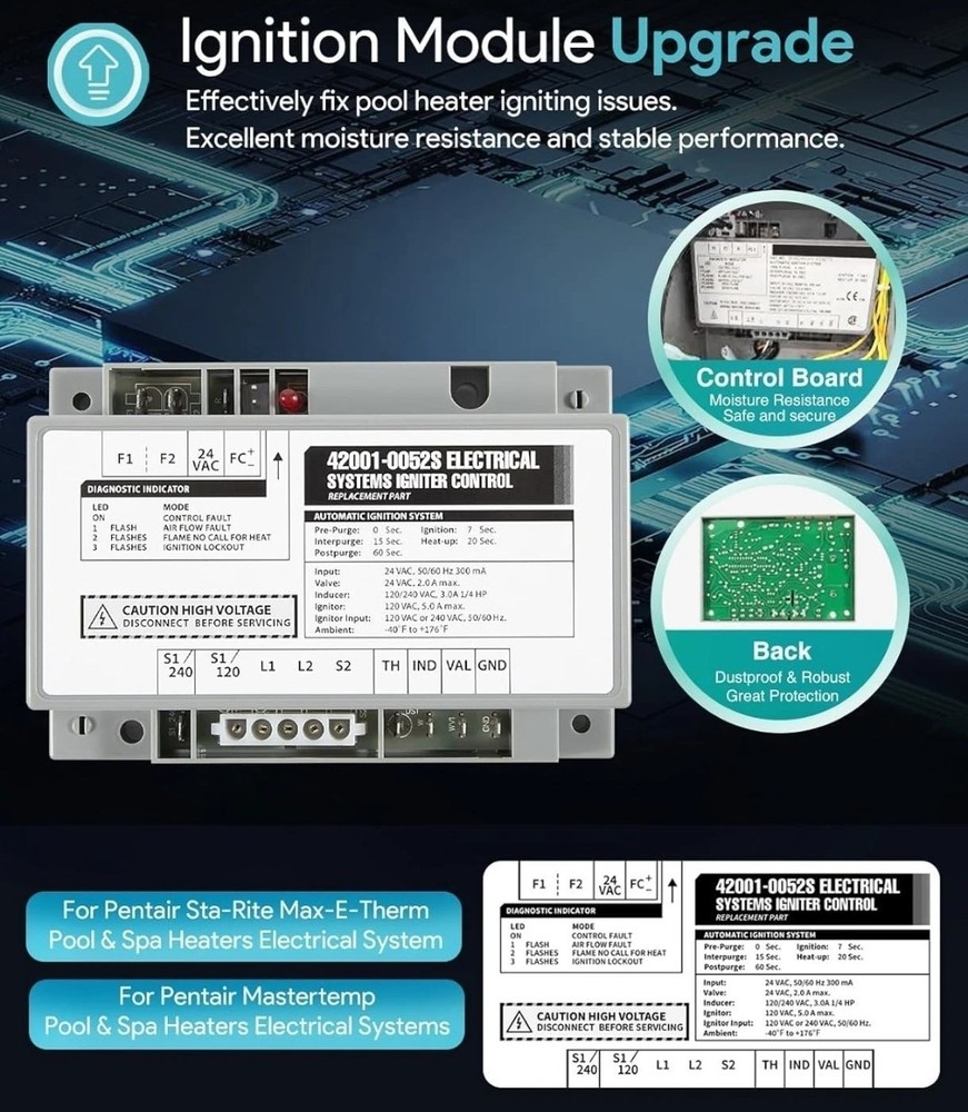 42001-0052S For Pentair Max-E-Therm Ignition Control Module MasterTemp Heaters