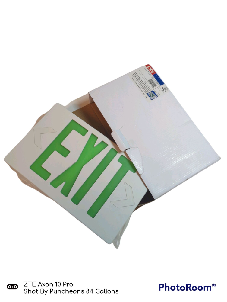 AKT LIGHTING Doubled Sided Emergency Exit Sign (1-Pack Green)