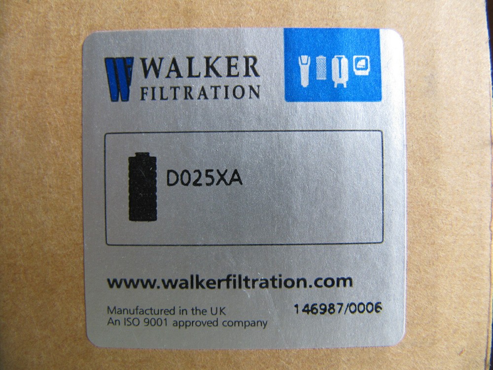 (NEW) Walker Filtration Compressed Air Filter Element D025XA