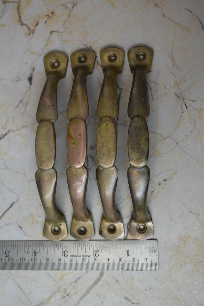 Vintage Victorian Cast Brass Handles Door Knobs and Pulls Gate Handle 4 pcs