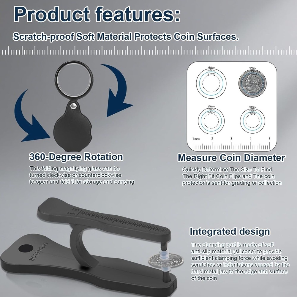 Coin Ping Tester Kit, Size Comparison, Portable & Technical Specifications Style