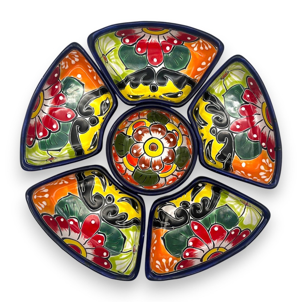 Talavera Appetizer Tray Set | Handcrafted Mexican Pottery