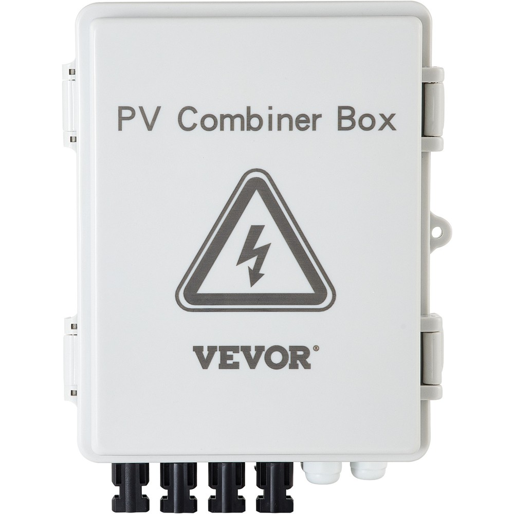 VEVOR Solar PV Combiner Box 4 String 15A for Solar Panel System ABS Case IP65