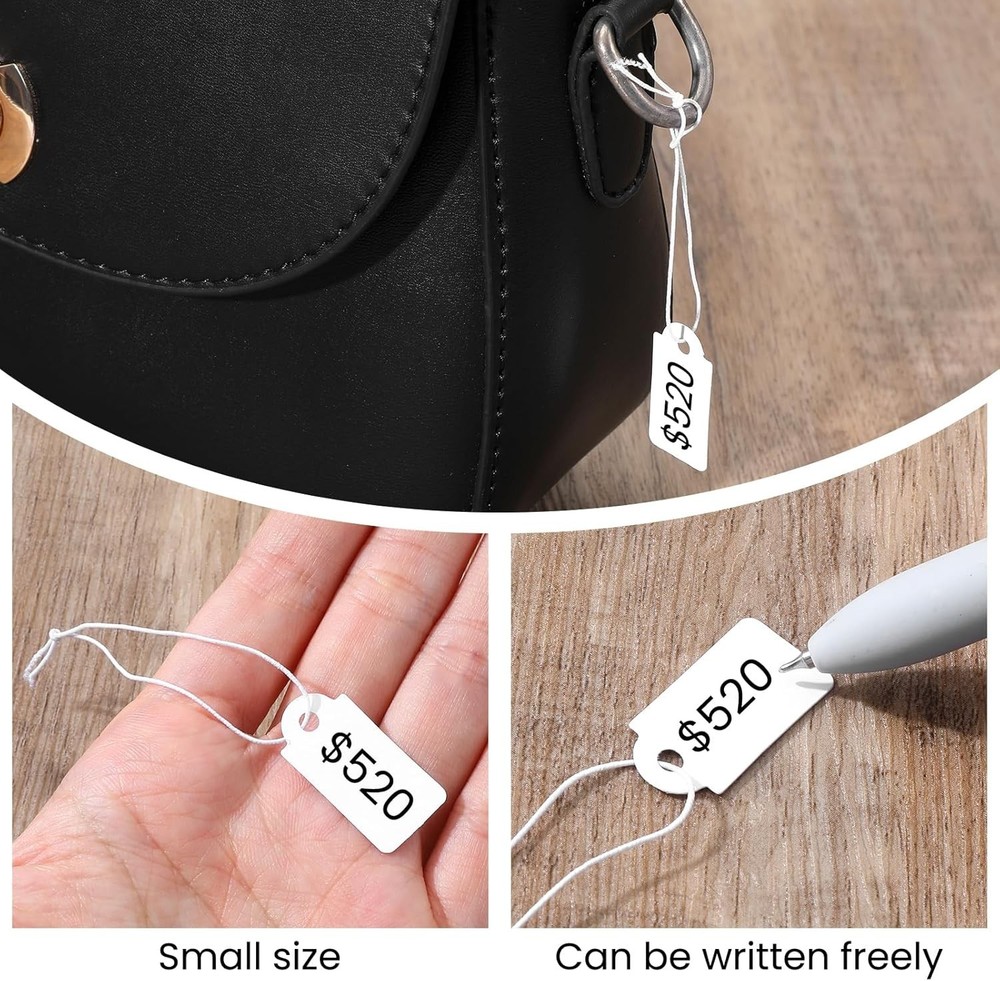 Writable Blank Price Tags with Elastic String – 200 Pcs for Organizing Needs