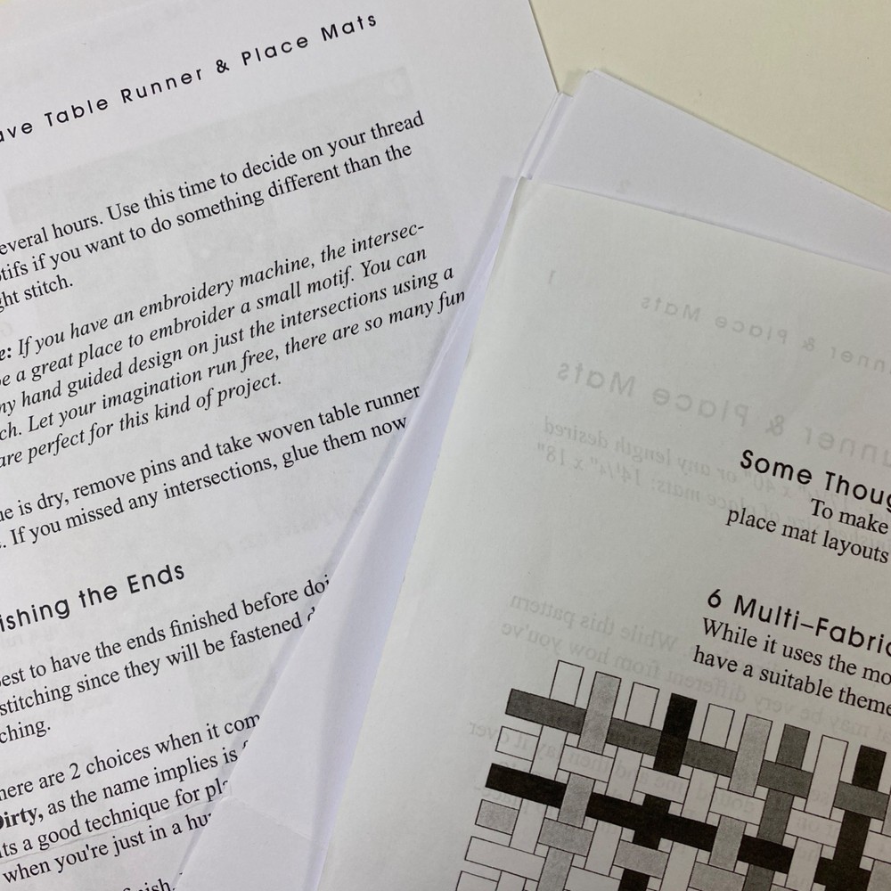 Open-Weave Table Runner Placemats Pattern Instructions Template Layout Diagrams