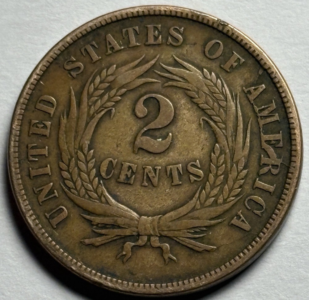 1865 Two Cent Piece — XF Condition, Cool Die Crack Reverse 🔥