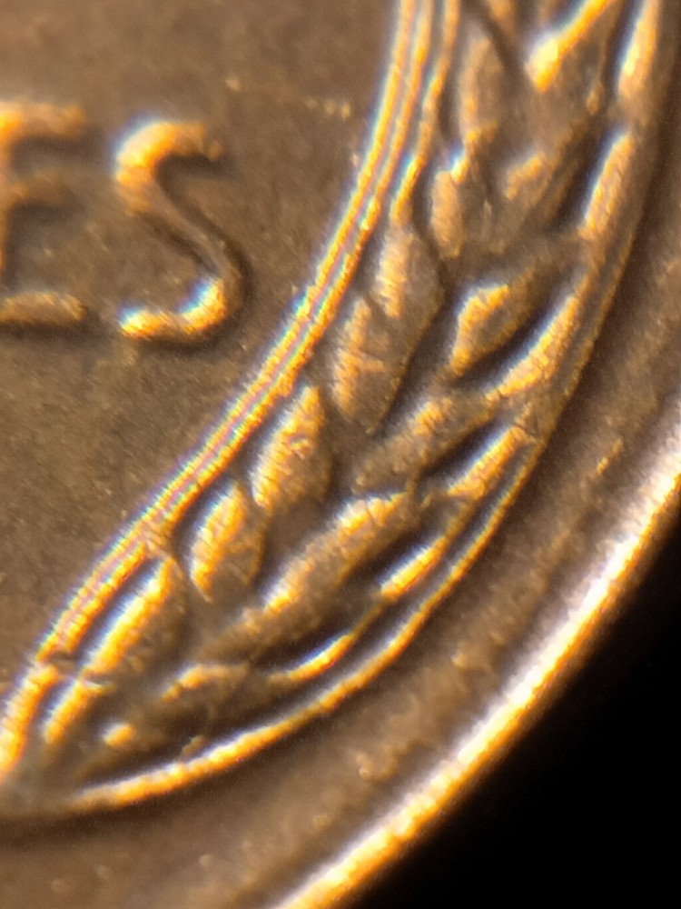 1956 P Lincoln Wheat Cent Retained Die Breaks Error
