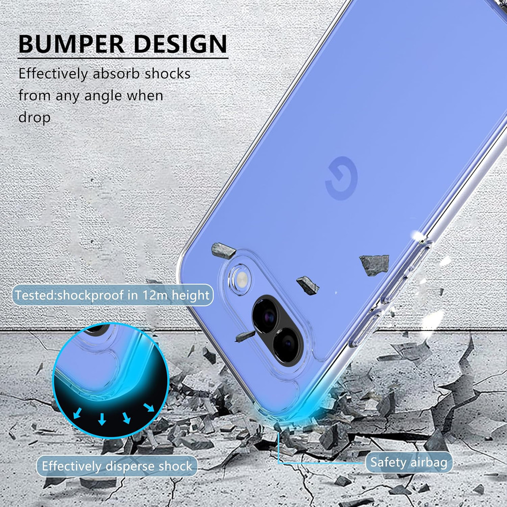 Designed for Google Pixel 10A Case with 2 Pack Tempered Glass Screen Protector.A