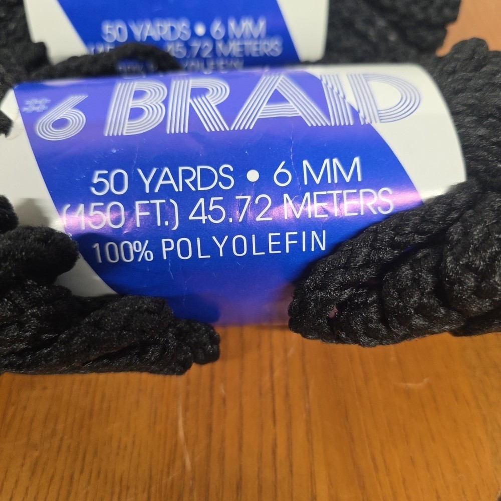 3 Showcase #6 Braid 50 Yards 6 MM Polyolefin Black